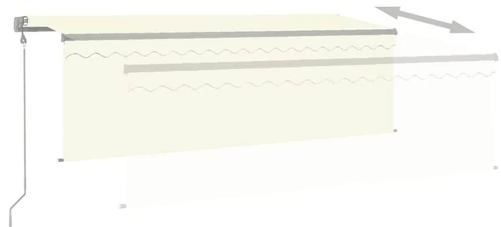 vidaXL Τέντα Αυτόματη με Σκίαστρο/LED/Αισθητήρα Ανέμου Κρεμ 4x3 μ.