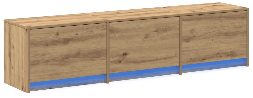 vidaXL Κιβώτιο τηλεόρασης με LED Δρυού 165x34x40 εκ. Επεξεργασμένο Ξύλο