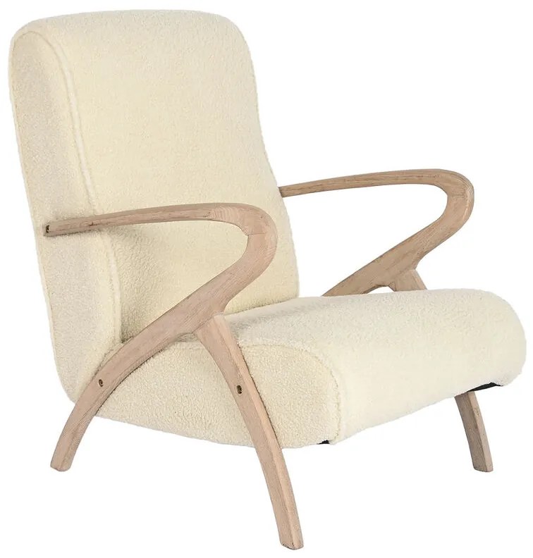Κάθισμα Home ESPRIT Λευκό Φυσικό 57 x 55 x 85 cm