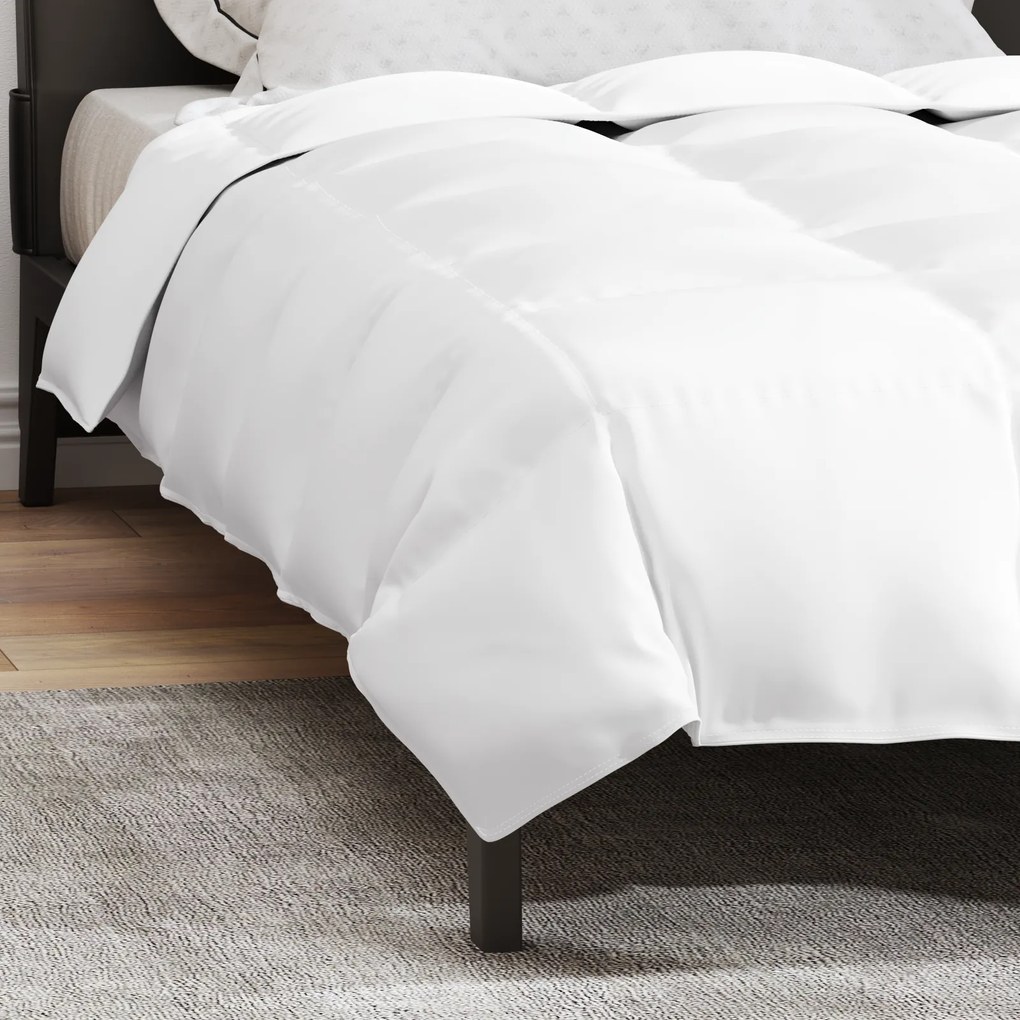 vidaXL Κουβέρτια & Κουβέρτες Λευκό 155 x 220 cm Πούπουλο