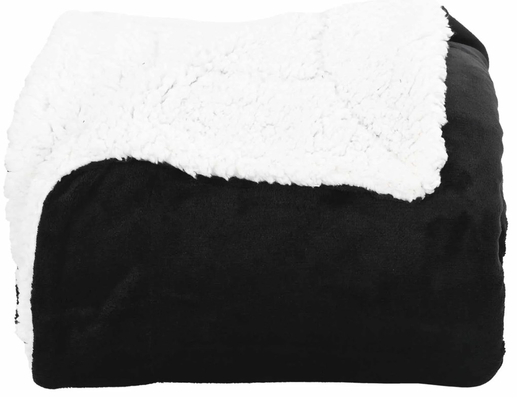 vidaXL Κουβέρτα Μαύρο 130 x 150 cm Μαλλί