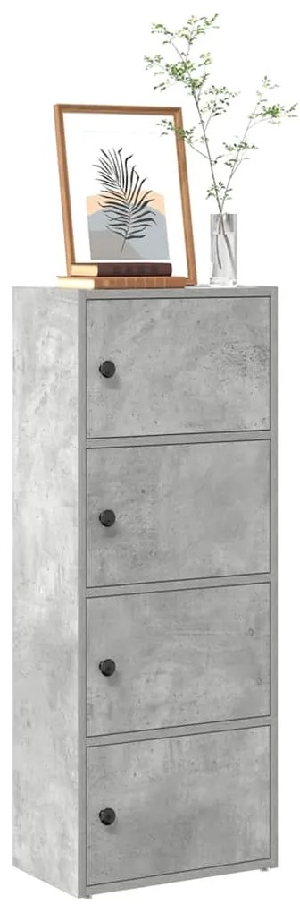 vidaXL Βιβλιοθήκη Γκρι Σκυροδέματος 40x24x102 εκ. Επεξεργ. Ξύλο