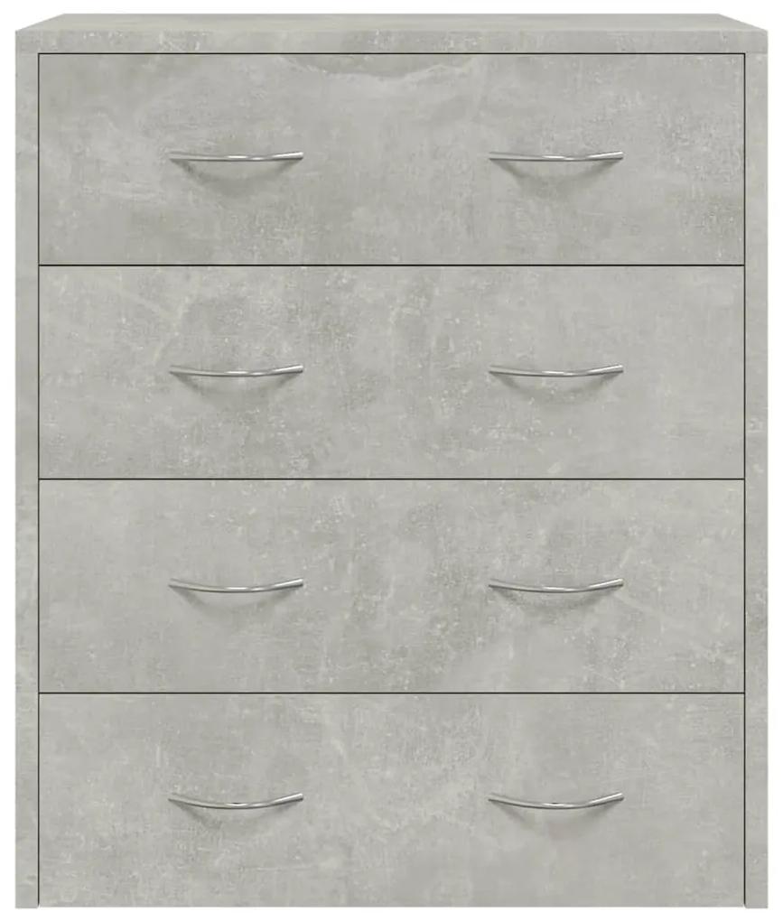 vidaXL Συρταριέρα με 4 Συρτάρια Γκρι Σκυροδέματος 60 x 30,5 x 71 εκ.