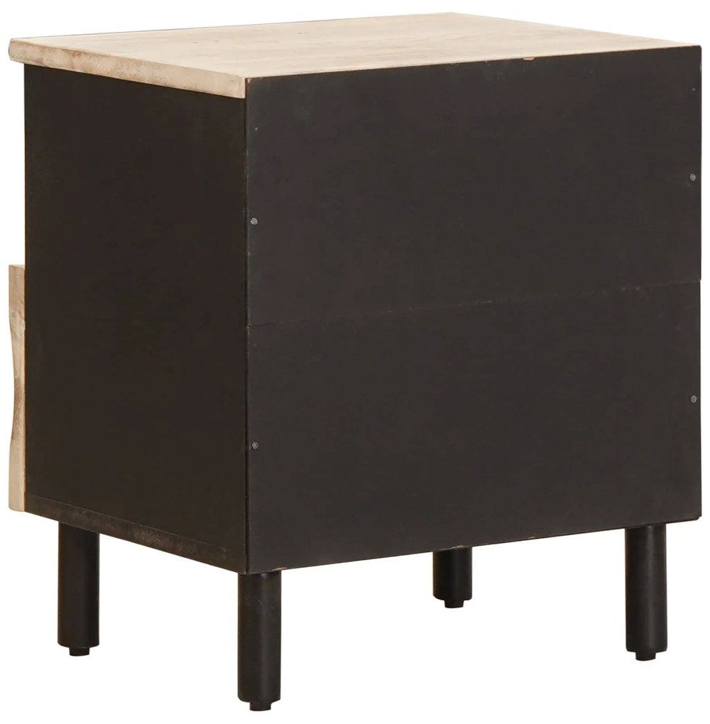 vidaXL Κομοδίνο με συρτάρι Λευκό 40 x 33 x 46 εκ. Στερεό ξύλο μάνγκο