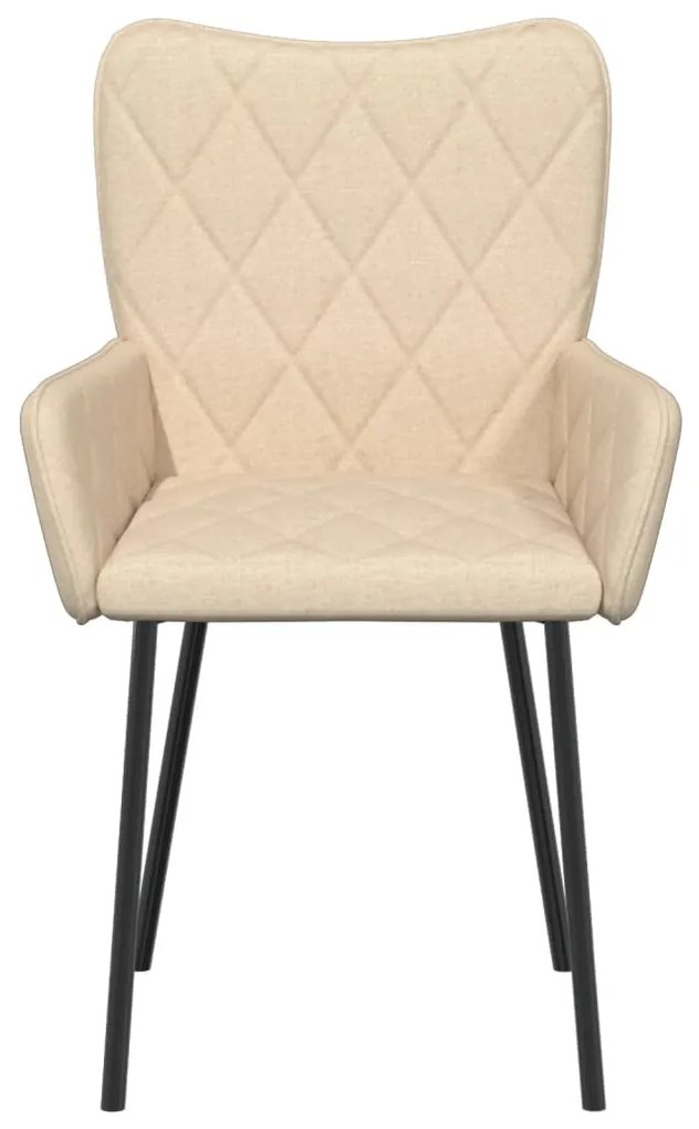 vidaXL Καρέκλες Τραπεζαρίας 2 τεμ. Κρεμ Υφασμάτινες