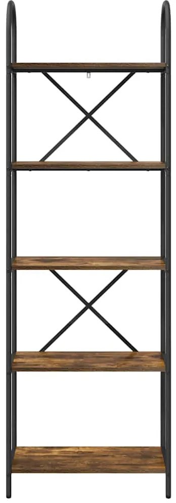 vidaXL Ράφι Βιβλίων Καπνιστή δρυς 60 x 30 x 183 εκ Επεξεργασμένο ξύλο