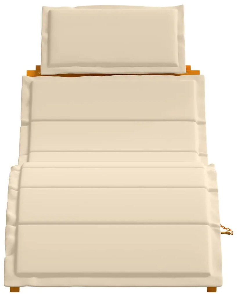 vidaXL Ξαπλώστρα 2 pcs Μπεζ 184 x 55 x 64 εκ Μασίφ ξύλο ακακίας