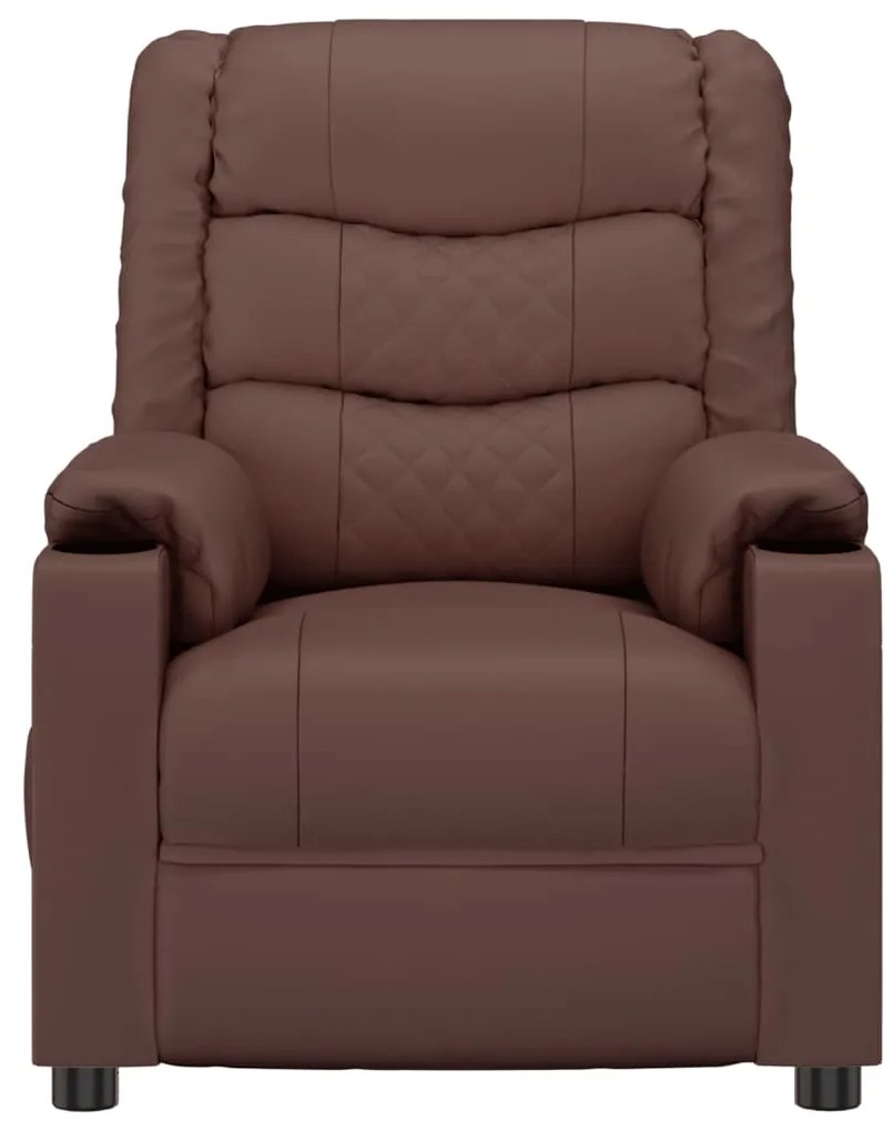 vidaXL Πολυθρόνα Μασάζ Καφέ από Συνθετικό Δέρμα