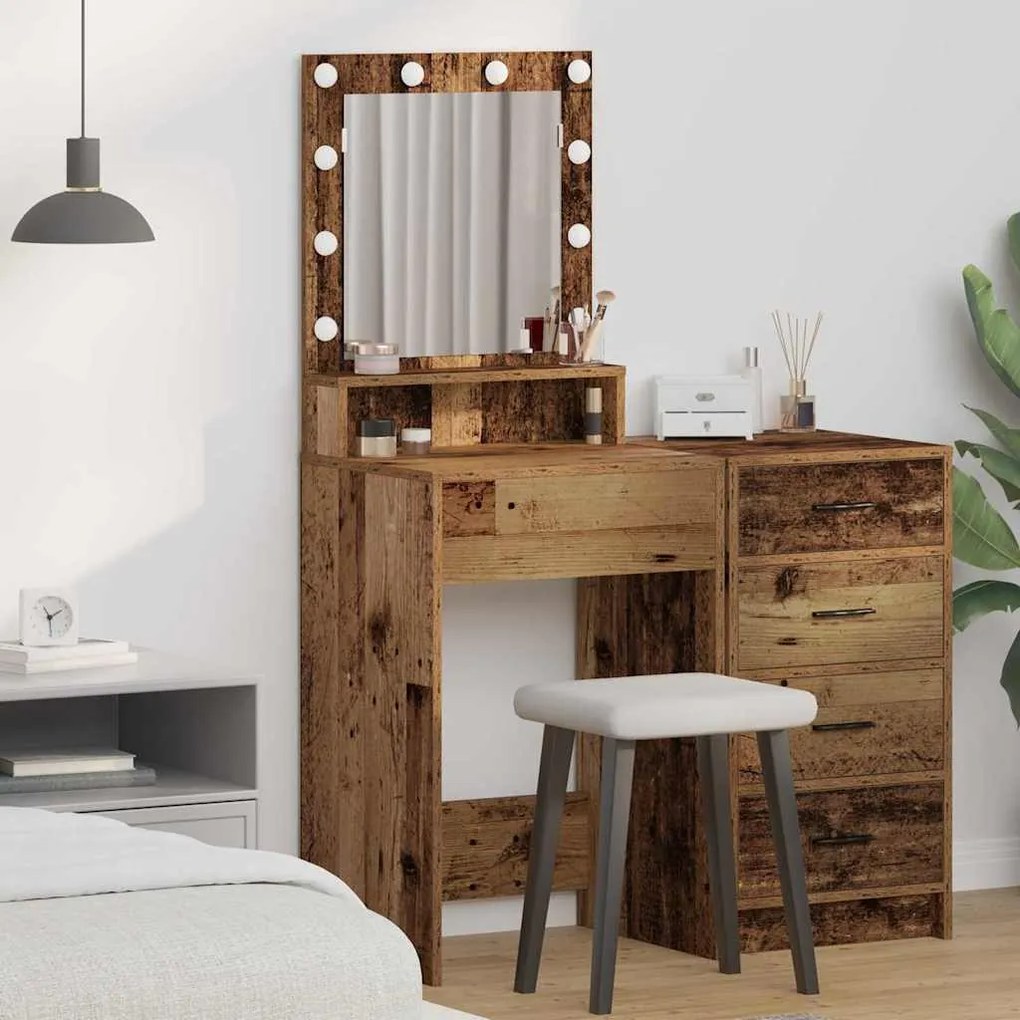 vidaXL Τραπέζι Μακιγιάζ Παλιό Ξύλο 50 x 41 x 135 εκ Επεξεργασμένο ξύλο