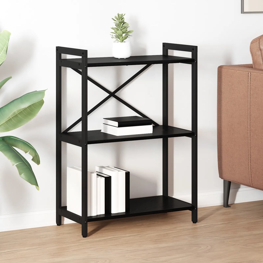 vidaXL Βιβλιοθήκη Μαύρη δρυς 60 x 30 x 83 εκ Επεξεργασμένο ξύλο