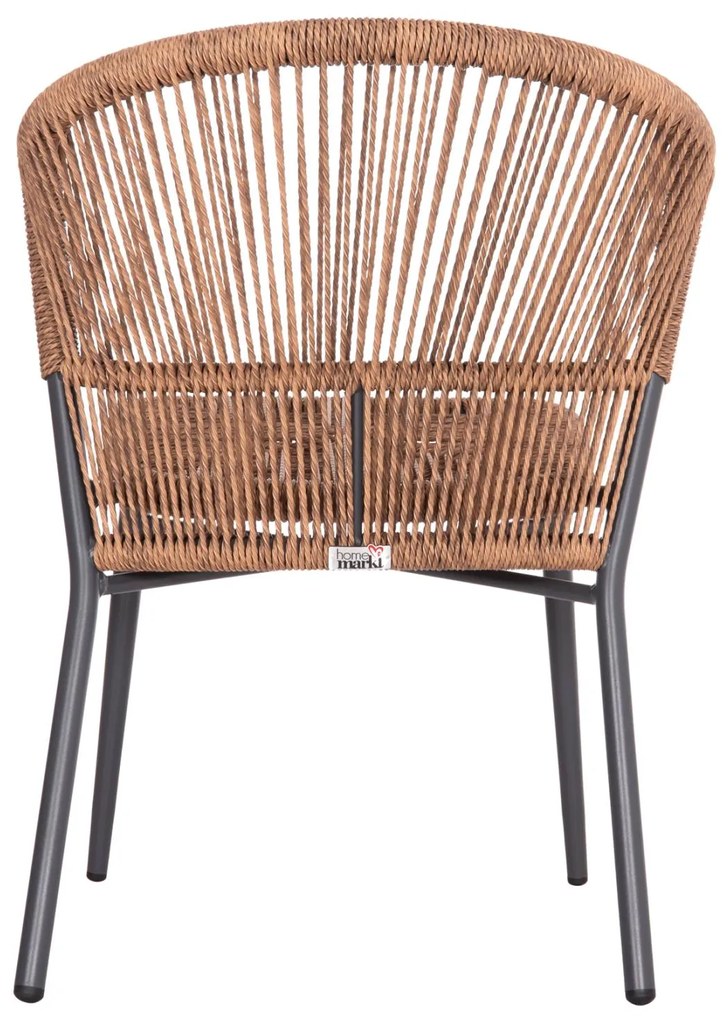 Καρέκλα LYNN C6267.01 Αλουμινίου Ανθρακί με P.E. Rattan Φυσικό 57x61x79Υ εκ. 57x61x79 εκ.