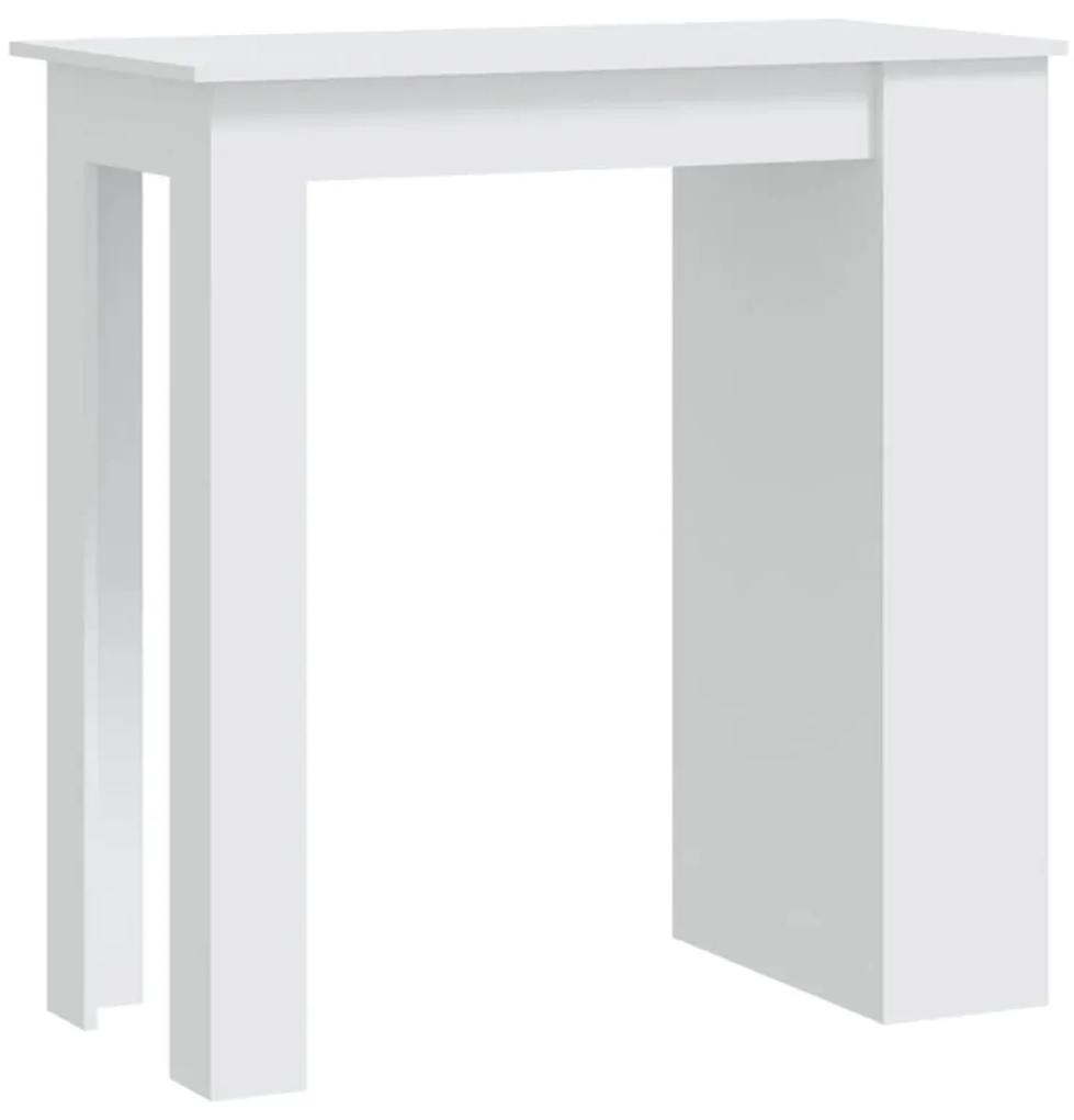 Τραπέζι Μπαρ με Ράφια Λευκό 102x50x103,5 εκ. από Μοριοσανίδα - Λευκό