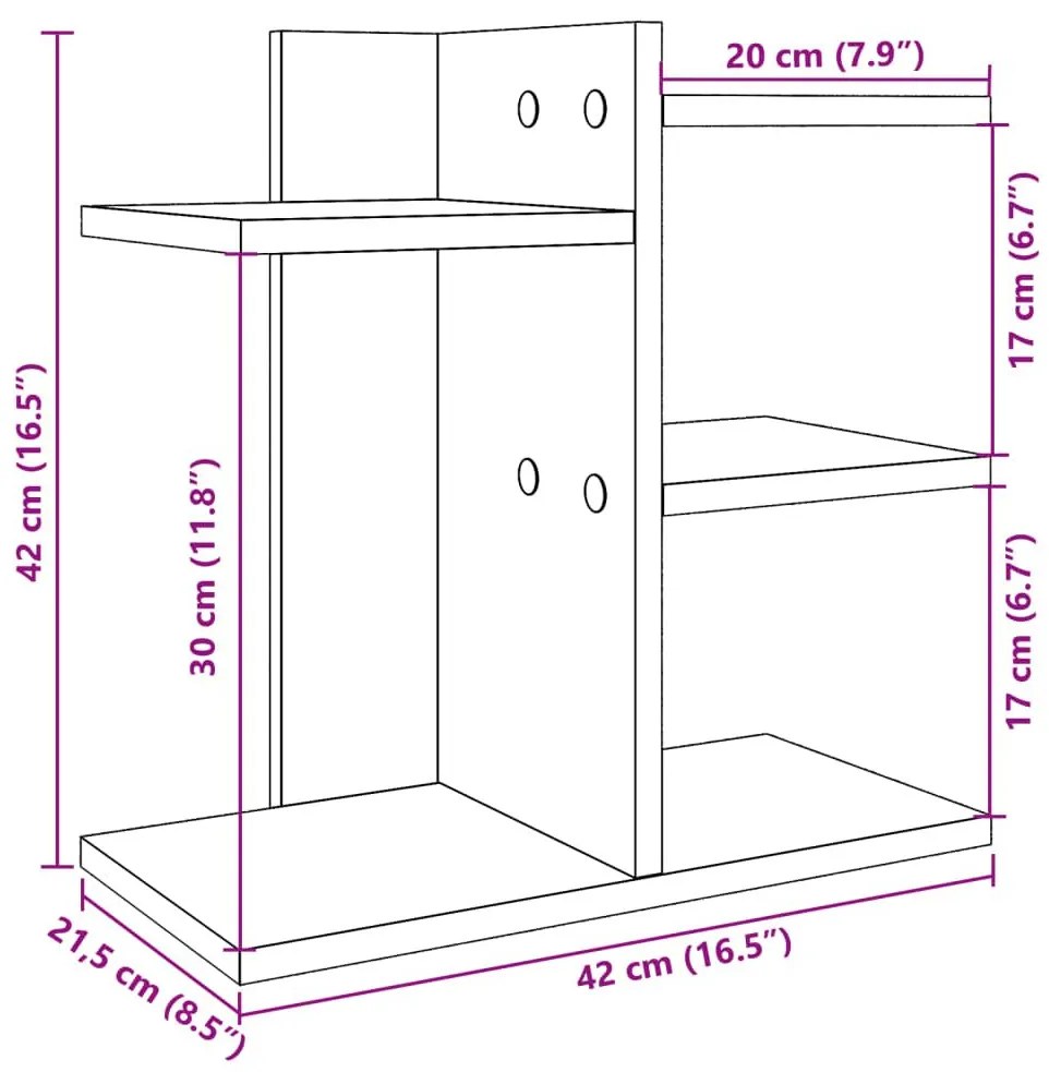 Έπιπλο Οργάνωσης Γραφείου Sonoma Δρυς 42x21,5x42εκ Επεξ. Ξύλο