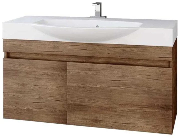 Πάγκος μπάνιου κρεμαστός Senso 105 Pl Wood Dark