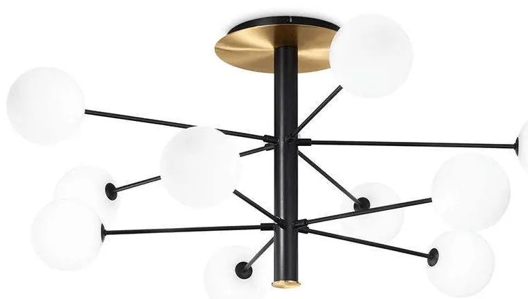 Φωτιστικό Οροφής-Πλαφονιέρα Cosmopolitan 273693 124x53,5cm 10xG9 15W Black-Gold Ideal Lux