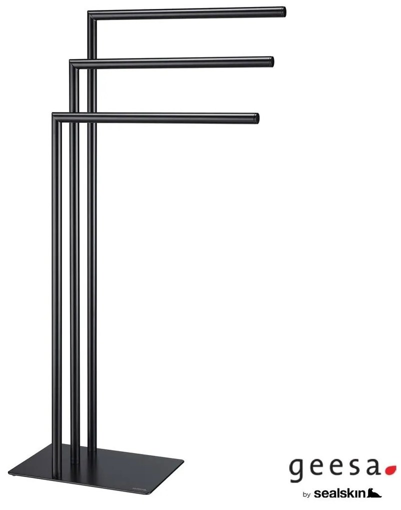 Geesa SHIFT Επιδαπέδια πετσετοκρεμάστρα 3 θέσεων 49x20x90εκ Black Matt