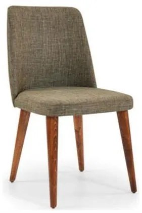 Bliumi Σετ 2 τμχ Καρέκλα Ξύλο Οξιάς - Ύφασμα 91x46x55 Bliumi LAURA 1050 IN Walnut-Mix Green BEST-45187941