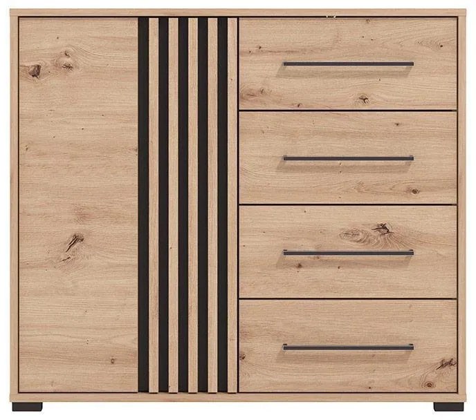 Κομότα Ascalon 90 2K4F Artisan Oak - Μαύρο 93x40x82 εκ. 93x40x82 εκ.