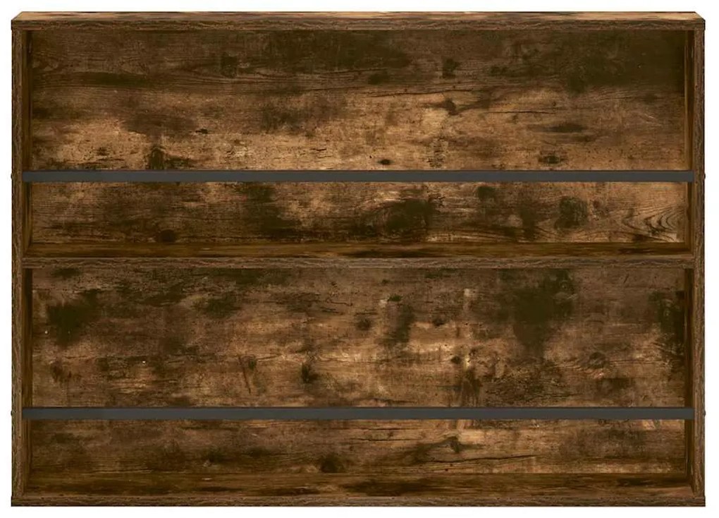 vidaXL Ράφι Περιοδικών με ράφι 2 pcs Καπνιστό Δρύς 100 x 12 x 70 εκ