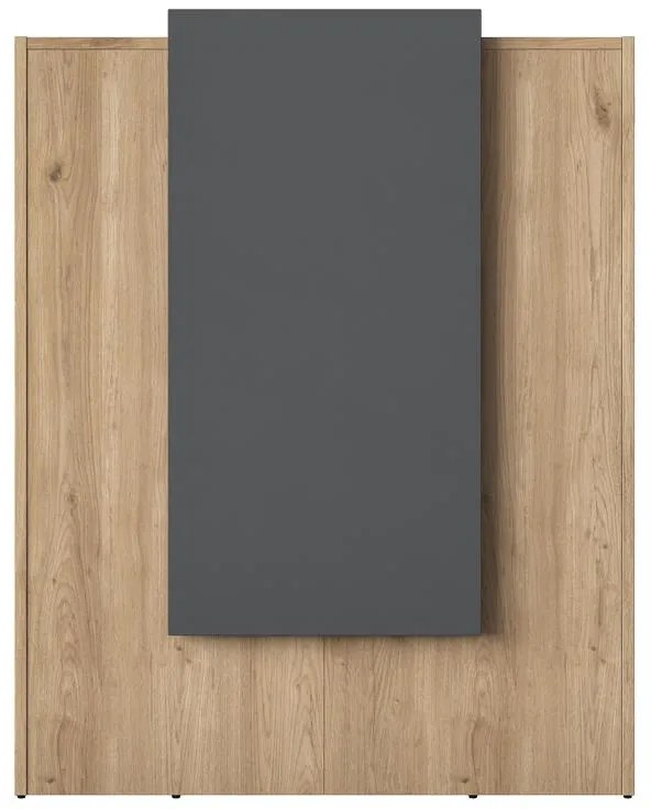 Γραφείο reception Zowel μελαμίνης φυσικό-μαύρο μαρμάρου 90x40x110εκ 90x40x110 εκ.