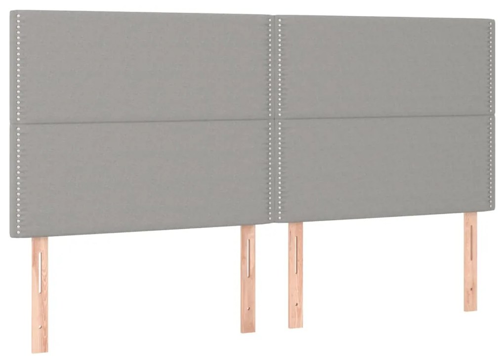 vidaXL Κεφαλάρια Κρεβατιού 4 τεμ. Αν. Γκρι 90x5x78/88 εκ. Υφασμάτινο
