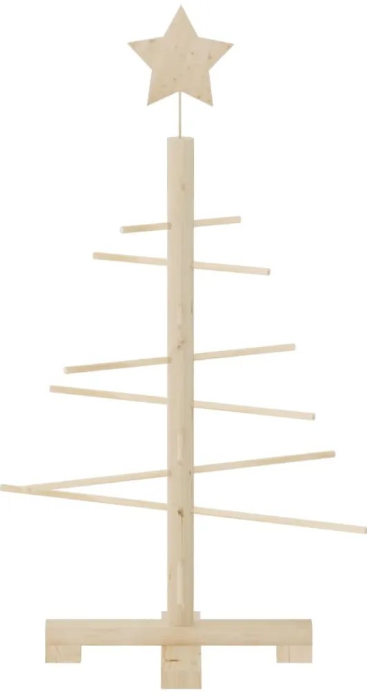 vidaXL Χριστουγεννιάτικο Δέντρο Ξύλινο Διακόσμηση 75 εκ. Μασίφ Πεύκο