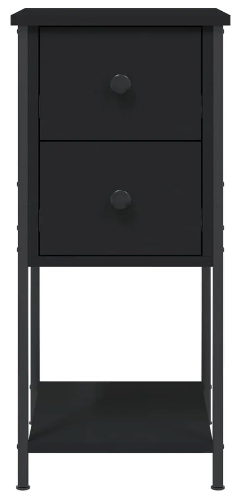 vidaXL Κομοδίνα 2 Τεμ. Μαύρο 32 x 42 x 70 εκ. από Επεξεργασμένο Ξύλο