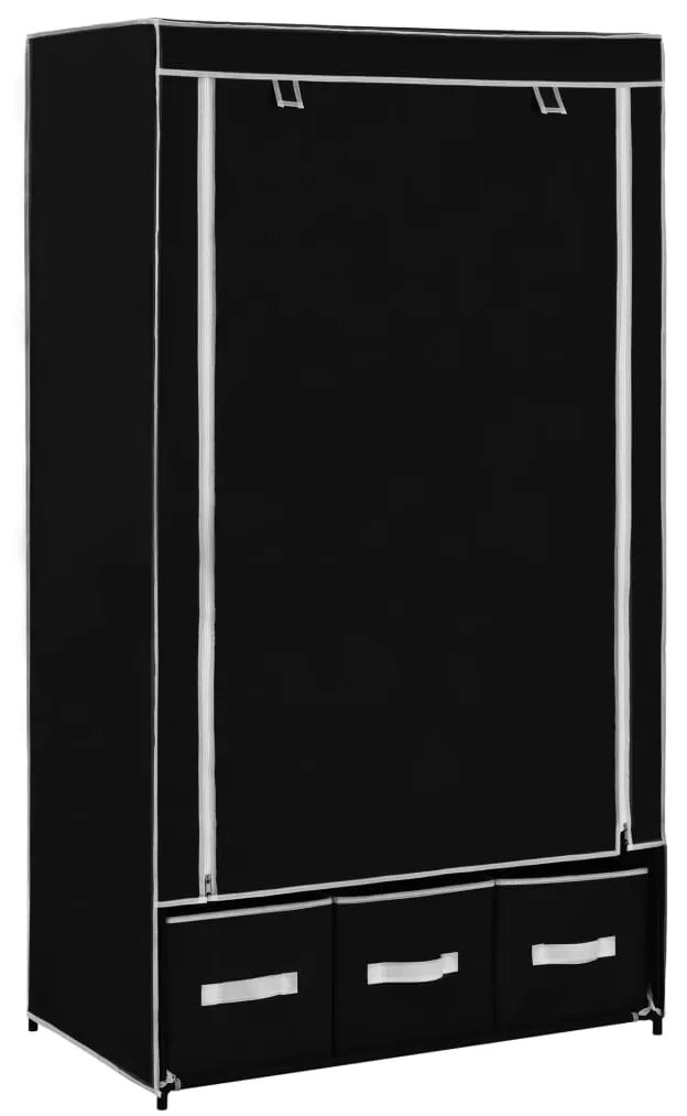 vidaXL 282457  Wardrobe Black 87x49x159 cm Fabric