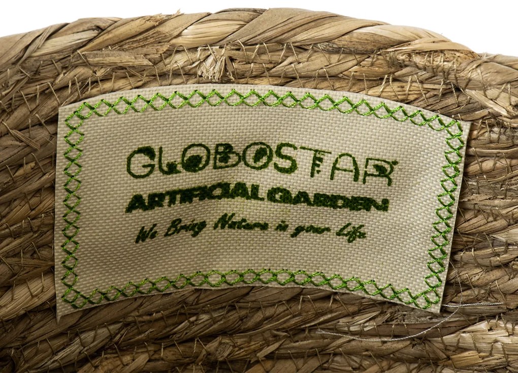 GloboStar® Artificial Garden PAROS 20276 Διακοσμητικό Πλεκτό Καλάθι - Κασπώ Γλάστρα - Flower Pot Μπεζ Φ24cm x Υ19cm