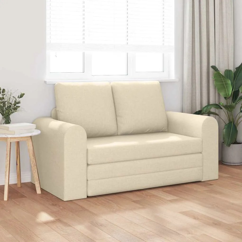 vidaXL Κρεβάτι καναπές Κρεμ 148 x 71 x 83 εκ. ύφασμα