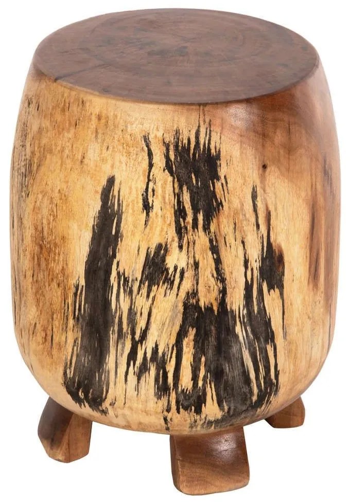 Σκαμπό Βοηθητικό HM9762 Φ34x46cm Από Μασίφ Suar Ξύλο Natural Wood
