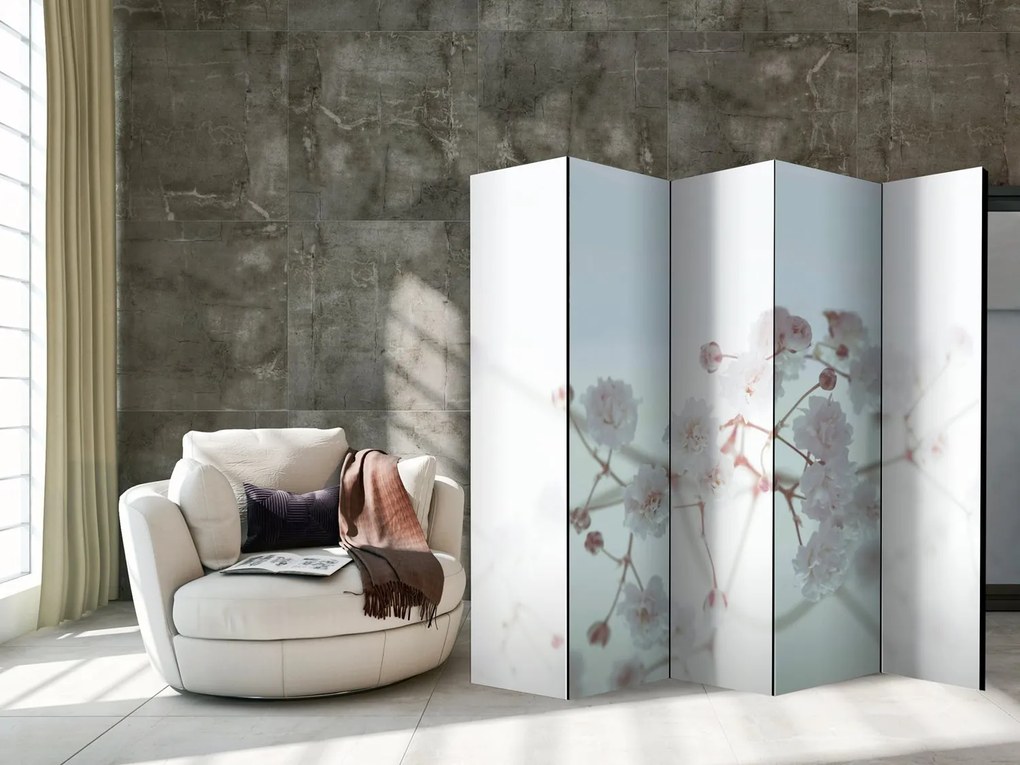 Διαχωριστικό με 5 τμήματα - White Flowers II [Room Dividers] 225x172