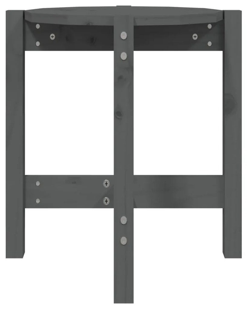 vidaXL Τραπεζάκι Σαλονιού Γκρι Ø 42,5x45 εκ. από Μασίφ Ξύλο Πεύκου