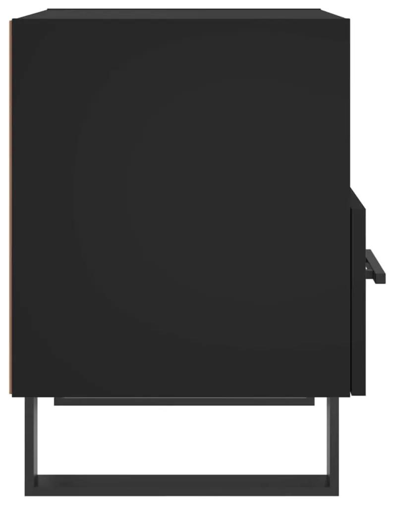 Κομοδίνα 2 τεμ. Μαύρα 40 x 35 x 47,5 εκ. από Επεξεργασμένο Ξύλο - Μαύρο