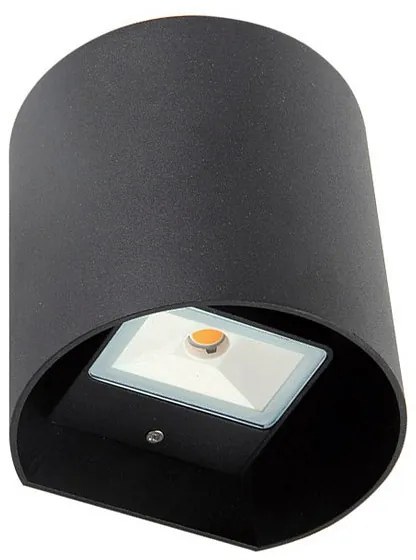 Adeleq Led Φωτιστικό Επίτοιχο Αλουμινίου Κύλινδρος Διπλής Κατεύθυνσης 2x3W 3000K Μαύρο 3-691711