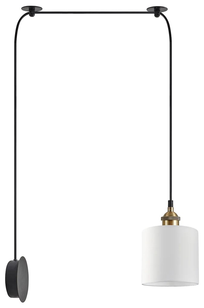 SE21-BR-10-BL1W-SH1 MAGNUM BRONZE White Fabric Wall Lamp+ HOMELIGHTING 77-8891