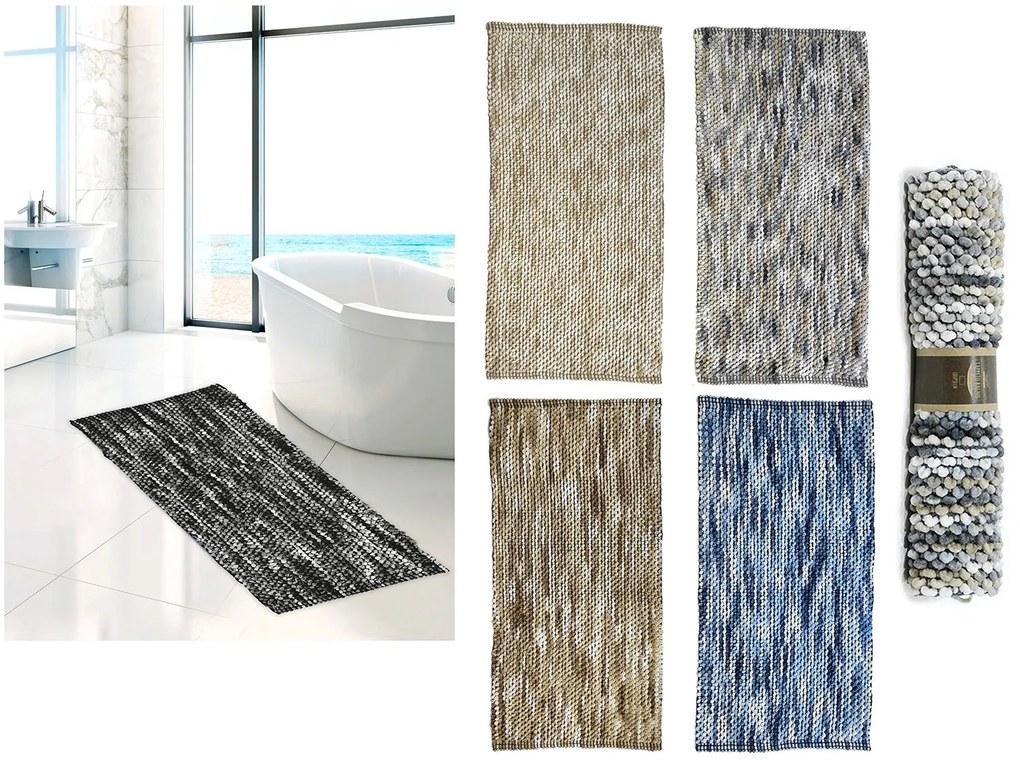 Χαλί Μπάνιου 70% Microfibre/30% Βαμβάκι 60x120cm Σε 4 Χρώματα