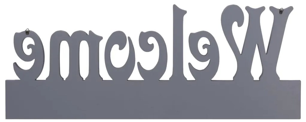 vidaXL Κρεμάστρα Τοίχου «WELCOME» Γκρι 74 x 29,5  εκ.
