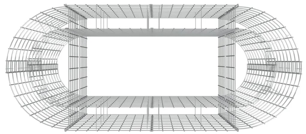 Συρματοκιβώτιο-Γλάστρα Υπερυψωμένη 120x50x100 εκ Γαλβαν. Ατσάλι - Ασήμι