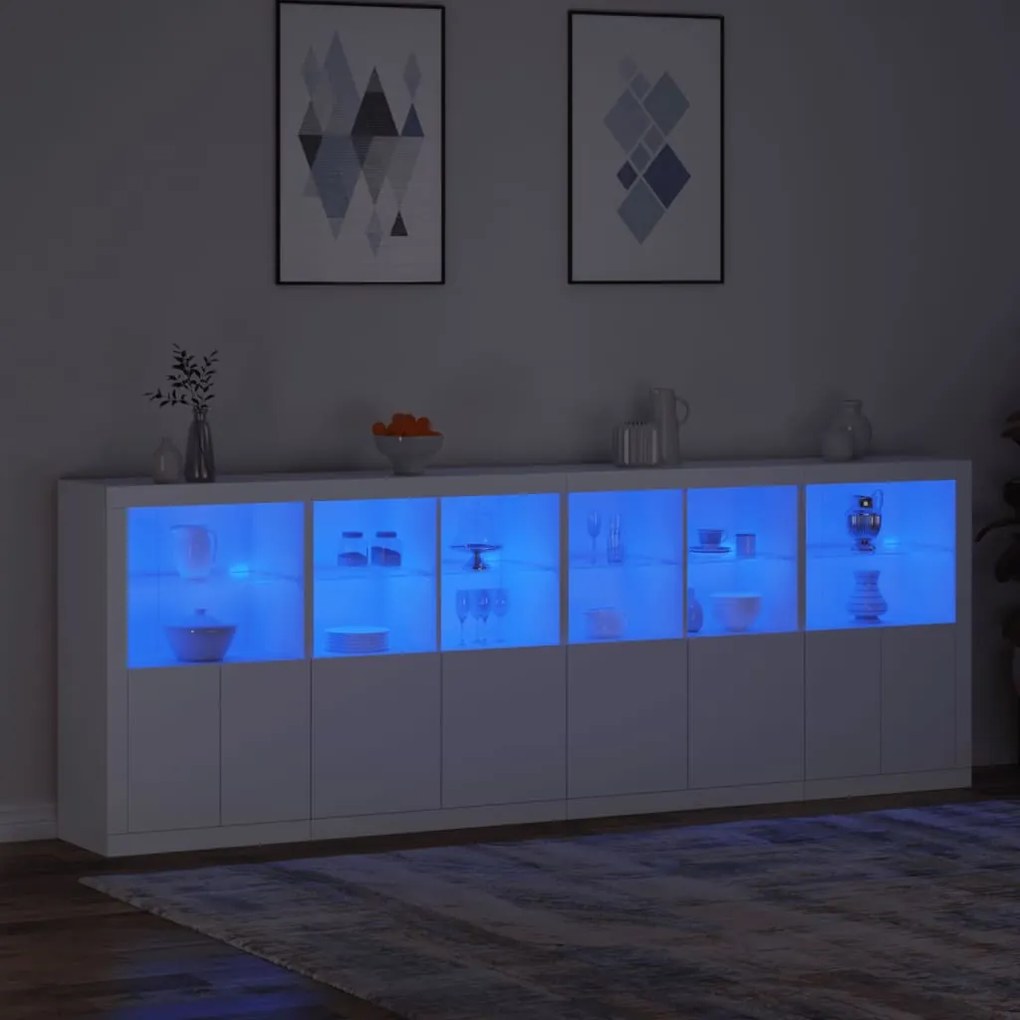 Μπουφές με Φώτα LED Λευκός 283 x 37 x 100 εκ. - Λευκό