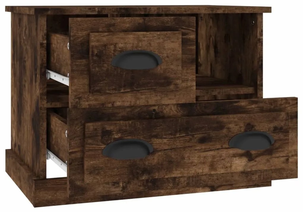 vidaXL Κομοδίνο Καπνιστή Δρυς 60x39x45 εκ.