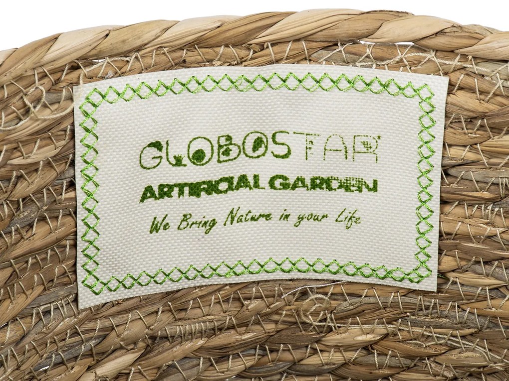 GloboStar® Artificial Garden TINOS 20290 Διακοσμητικό Πλεκτό Καλάθι - Κασπώ Γλάστρα - Flower Pot Μπεζ Φ25cm x Υ20cm