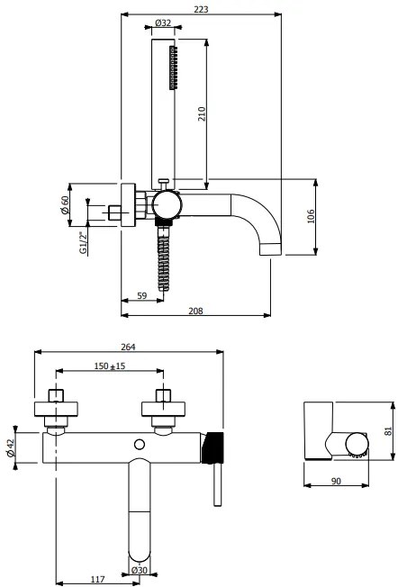 Μπαταρία λουτρού Vicario Industrial-Inox