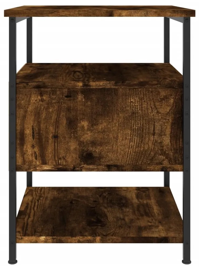 vidaXL Κομοδίνο Καπνιστή Δρυς 40 x 42 x 56 εκ. από Επεξεργασμένο Ξύλο