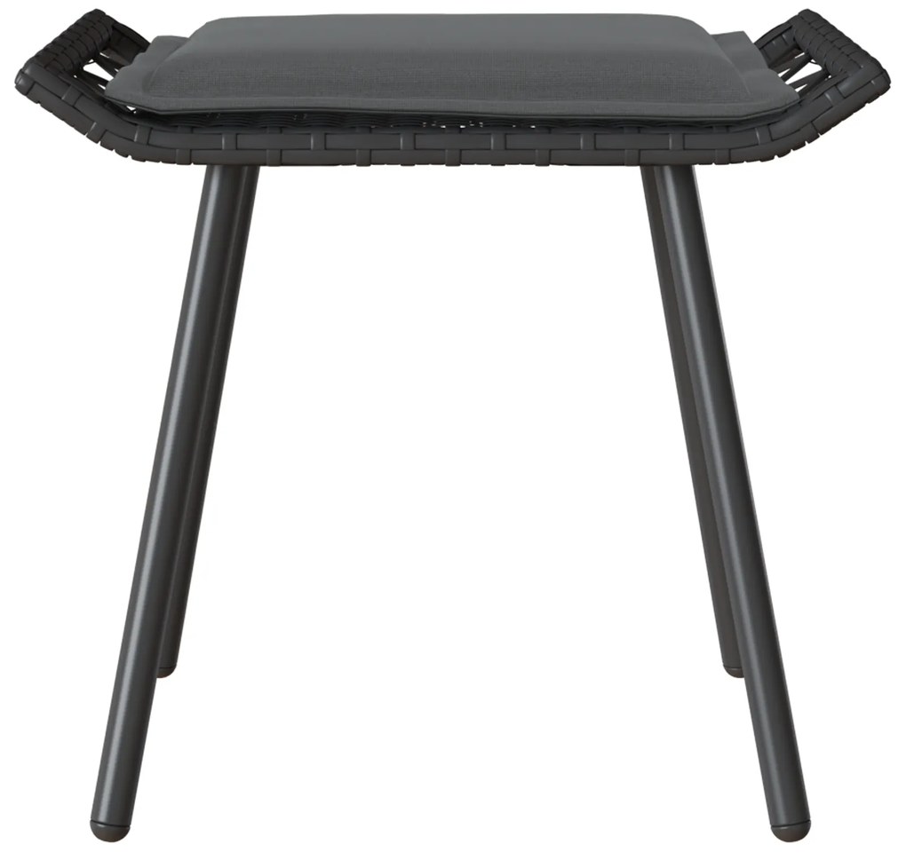 vidaXL Σκαμπό Κήπου με μαξιλάρι 2 pcs Γκρι 50 x 40 x 45εκ Πολυεστέρας