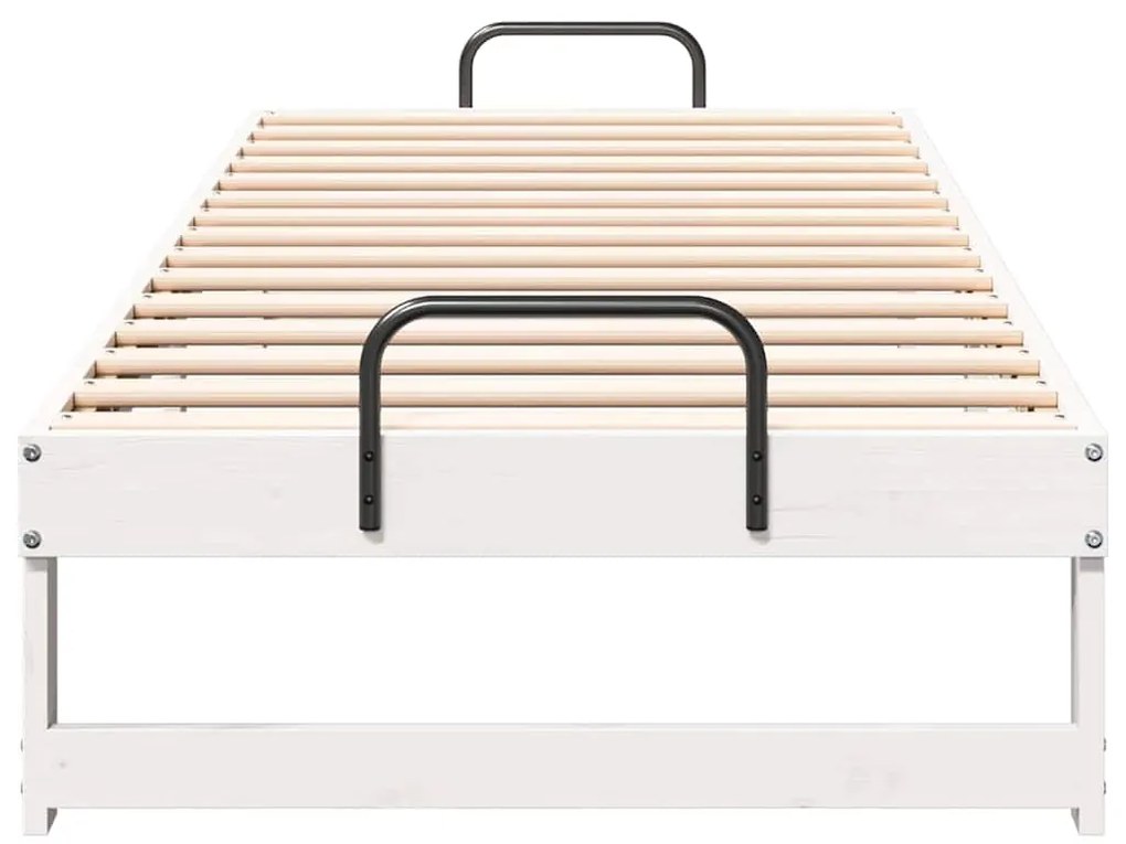 vidaXL Σκελετός Κρεβατιού Λευκό 80 x 210 cm Στερεά ξυλεία πεύκου