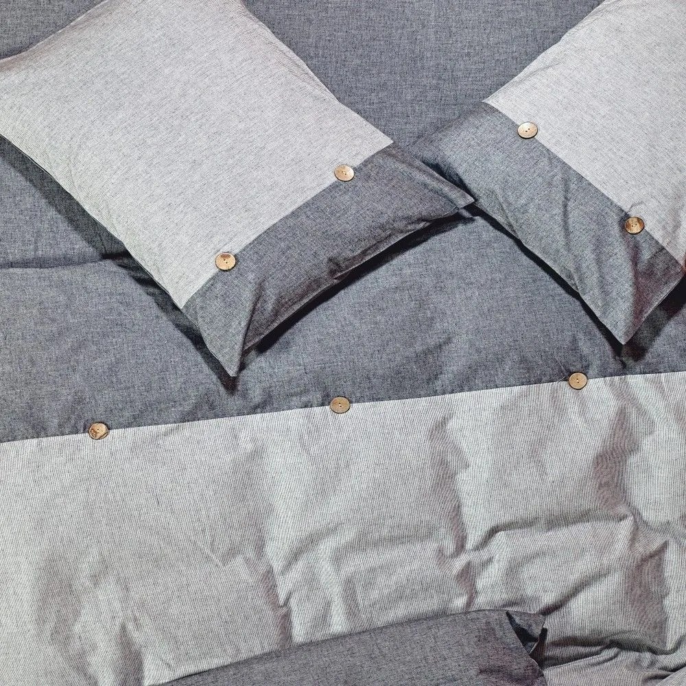 Παπλωματοθήκη Peach 22 (Σετ 3τμχ) Grey Kentia Υπέρδιπλo 220x240cm 100% Cotton