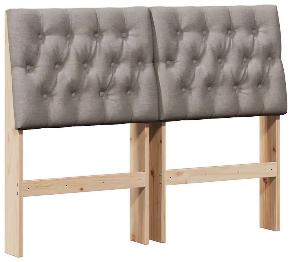vidaXL Ταπετσαρισμένο κεφαλάρι Taupe 120 cm Στερεά ξυλεία πεύκου