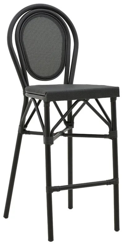 Intrahome Σκαμπό μπαρ Dezyan Intrahome μαύρο αλουμίνιο-μαύρο textilene 41.5x53.5x116εκ | SKU: INTRAPA-390111121