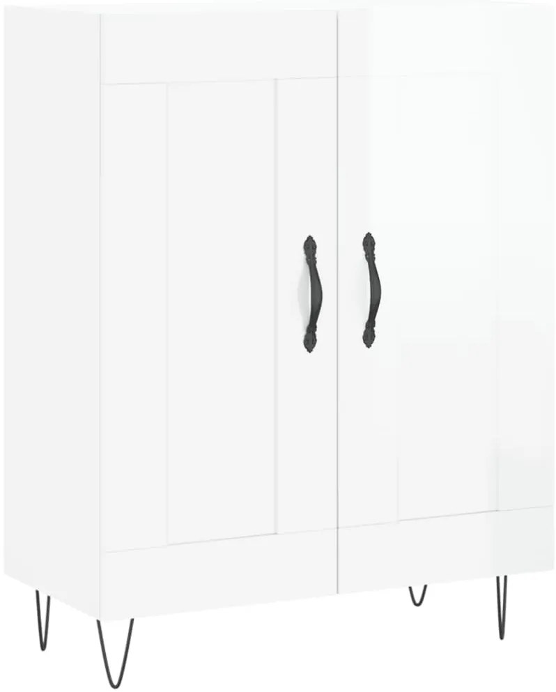 vidaXL Ντουλάπι Γυαλιστερό Λευκό 69,5x34x90 εκ. Επεξεργασμένο Ξύλο